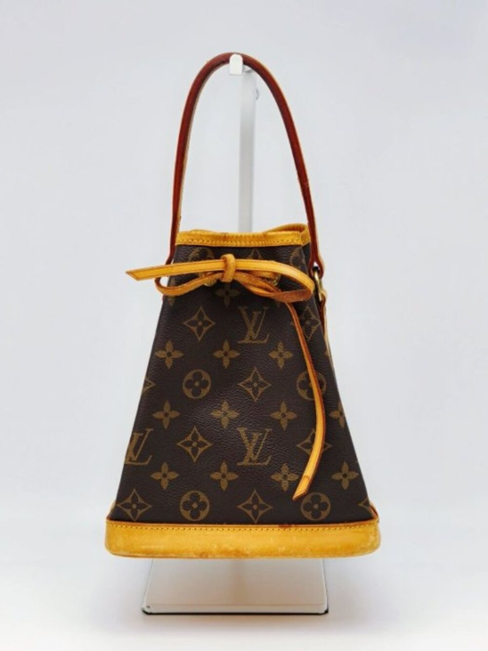 Louis Vuitton Monogram Mini Bucket PM Shoulder Bag Brown Canvas Vachetta Leather